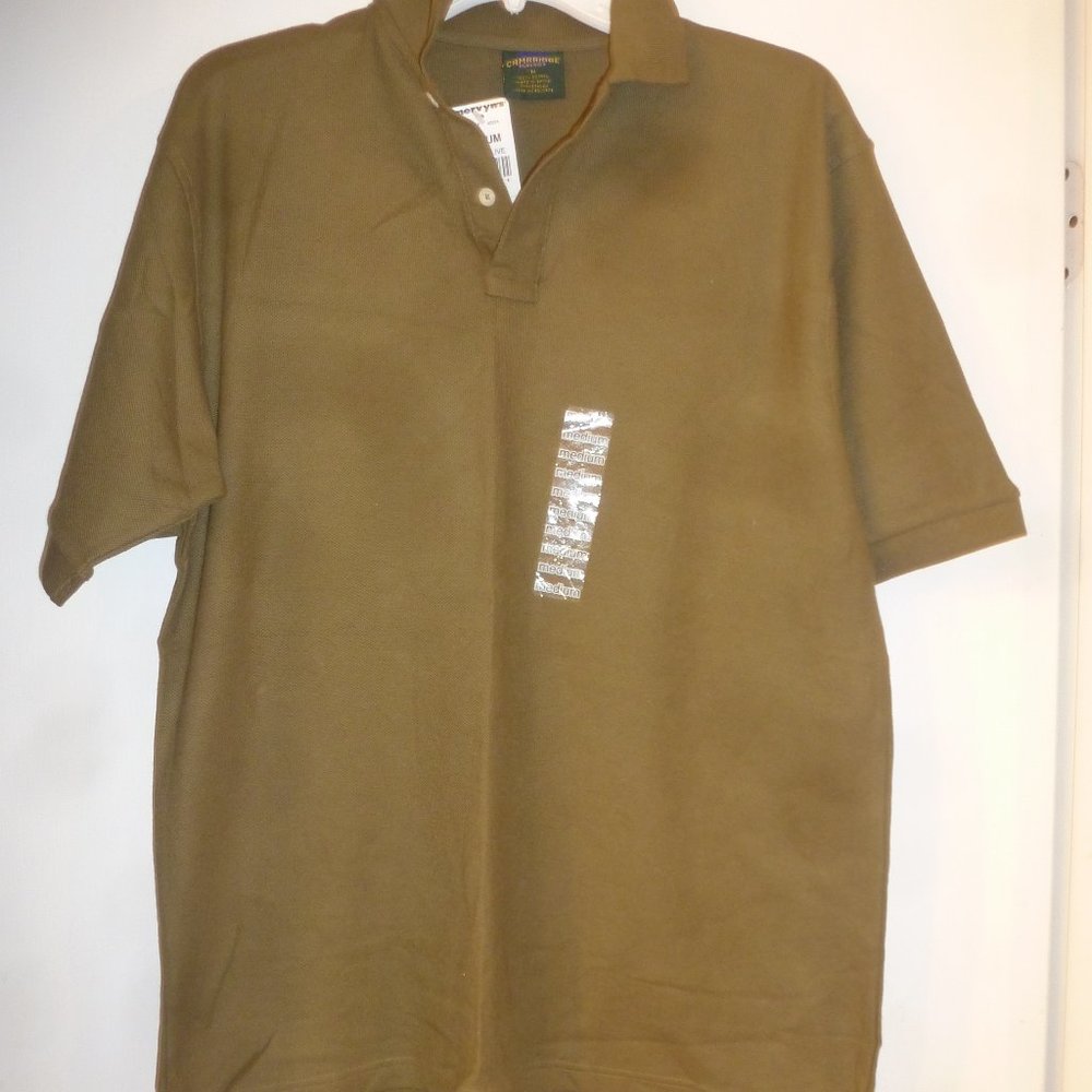 NEW Cambridge Classic Polo  Dark olive T-Shirt Sz Med